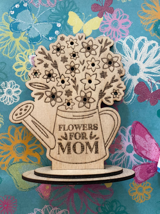 Wood Flower Holder w/Markers