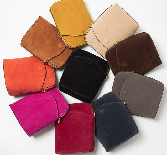 Mini Suede Crossbody Bag - Tap Image for Selection