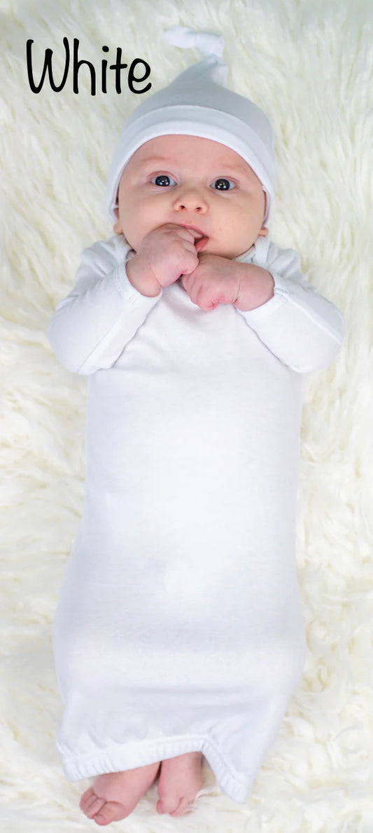 Plain Long Sleeve Baby Gown - Tap for Colors